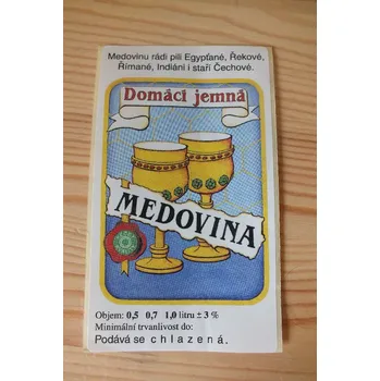 Samolepící etiketa na medovinu (kreslená etiketa)