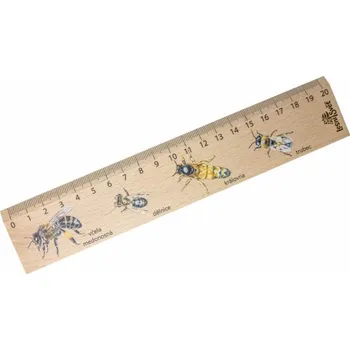 Pravítko dřevěné 20 cm - Včela