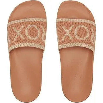 Dámské žabky Roxy dámské pantofle Slippy Knit Wheat/Turkish Coffee | Hnědá | Velikost 8,5 US