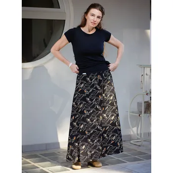 Dámská sukně Dlouhá sukně ptáci s kapsami Velikost: XL