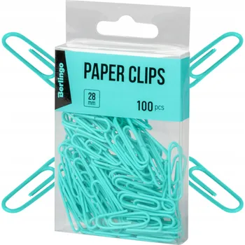 Kancelářská sponka Kancelářské sponky na papír 100 ks modré kovové VYSOKÁ KVALITA