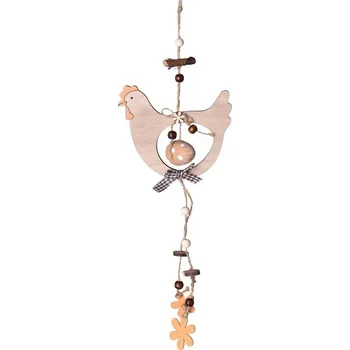 Velikonoční dekorace Závěs dřevo 320 mm, slepička