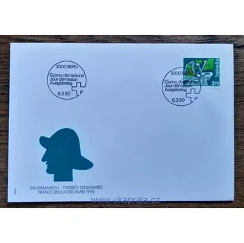 Sběratelství ŠVÝCARSKO FDC 1413, člověk a povolání, r. 1990