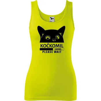 Dámské tílko s potiskem Kočkomil loading Velikost: L, Barva: Limetková