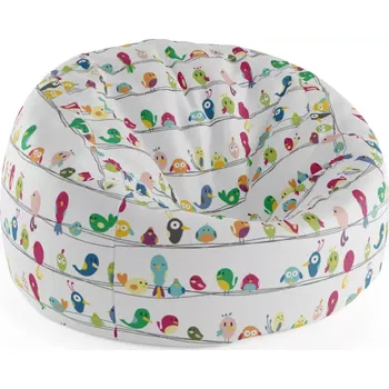 Sedací pytel Sablio Sedací vak Cocoon Ptáčci - 75 x 45 x 35 cm