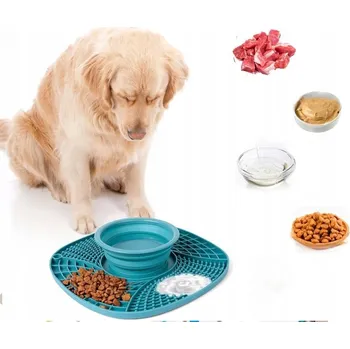 Miska pro psa MISKA PRO PSA 3V1 S PODLOŽKOU PRO POMALÉ JÍDLO PROTIUKLUZOVÁ NA PŘÍSAVKY