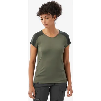 SIMOND Dámské turistické merino tričko s krátkým rukávem Resist S KAŠTANOVÁ|ZELENÁ