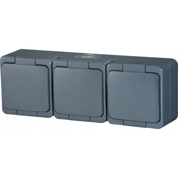 Elektrická zásuvka Hermetická Elektrická Zásuvka Abex šedá