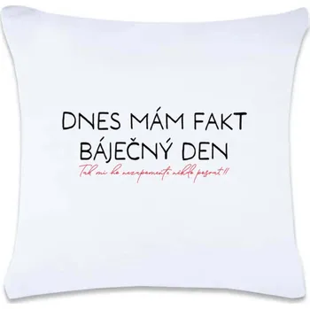 Dekorativní polštářek Dekorační polštář s potiskem Báječný den 40 x 40 cm Oboustranný tisk: NE