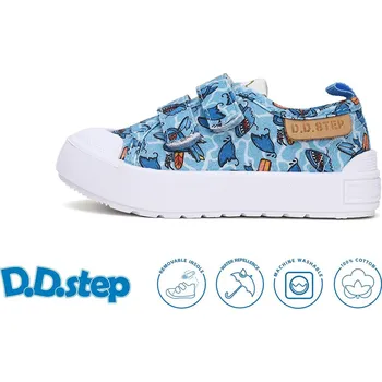 Dětská treková obuv D.D.step chlapecké plátěnky C096-51352 Barva: modrá, Velikost: 27