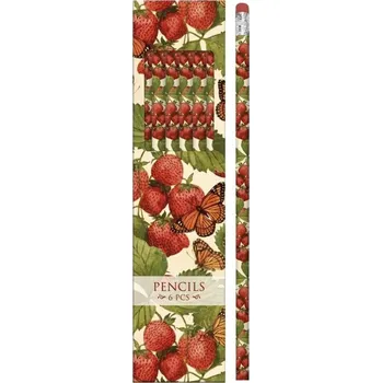 Set školních potřeb Ołówki ozdobne STPEN39 truskawki i motyle 6 sztuk