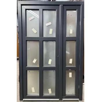 Vchodové dveře SOFT vchodové plastové dveře HAVAJ, mléčné sklo, 140x210, antracit/bílá (dvoukřídlé plastové dveře 140x210 cm)