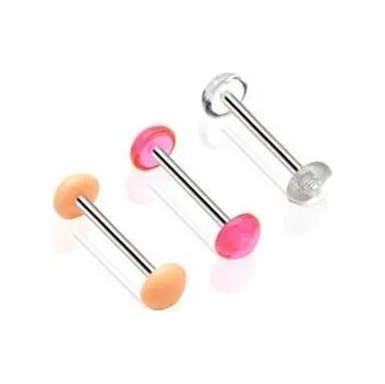 Piercing Piercing do jazyku činka s akrylátovými půlkuličkami HWBA48 (tělová)