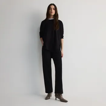 Reserved - Džíny straight se zvířecím vzorem - černý - YT356-99J - YT356-99J-40