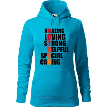 Pánská mikina Vtipná dámská mikina Mother Velikost (žena): 2XL, Vyberte barvu: Tyrkysová