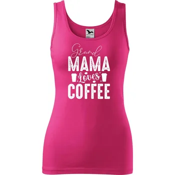 Dámské tílko Grand mama loves coffee Velikost: XS, Barva: Purpurová