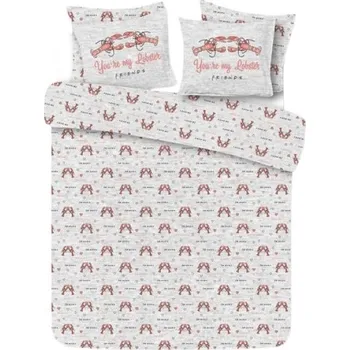 Povlečení TEXTILOMANIE Bavlněné povlečení FRIENDS MY LOBSTER šedé 2 ks 60 × 70 cm / 200 × 200 cm