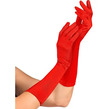 Karnevalový doplněk Saténové rukavičky na ples červené