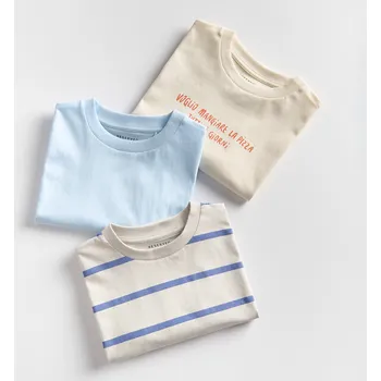 Reserved - Bavlněné tričko 3 ks - bleděmodrá - 079CJ-05X - 079CJ-05X-152