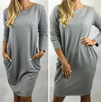 Dámské šaty Šaty Klasik Barva: šedá, Velikost: uni