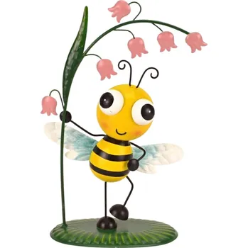 Zahradní dekorace Kovová vosa 15 cm žlutá