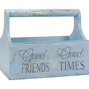 Úložný box Dekorativní květinový box, 30 x 17 x 25 cm, modrý