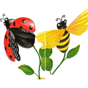 Zahradní dekorace Kovový zápich hmyz mix druhů, 2 ks