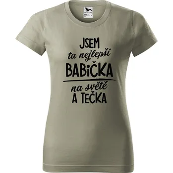 Dámské tričko Dámské tričko s potiskem Nejlepší babička na světě Barva trička: Světlá khaki - 28, Velikost: XL