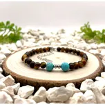 Certom Stříbrný náramek - tygří oko + tyrkenit 0199