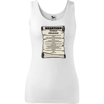 Dámské tílko s potiskem Pivní přikázání Velikost: S, Barva: Bílá