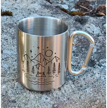 Hrnek s karabinou - Motiv hory - S krabičkou pro hrnek s karabinou Samotný hrnek, Laser/pískování Černý laser