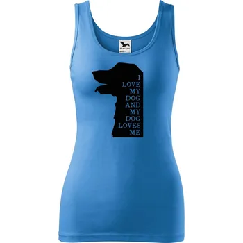 Dámské tílko s potiskem I love my dog Velikost: L, Barva: Azurově modrá