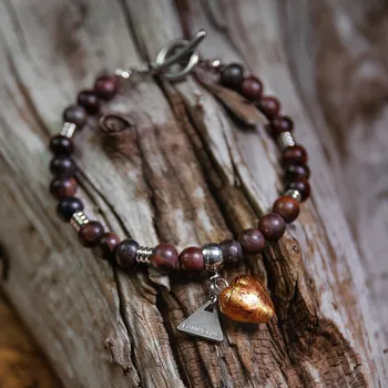 Náramek Lampglas Náramek Taurus Shadow hnědá 21 cm