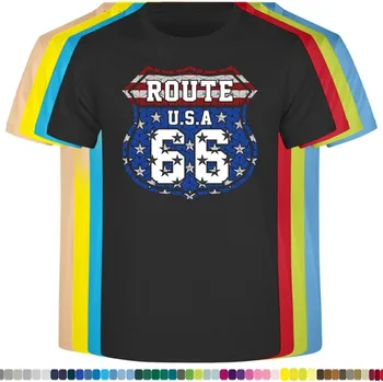 Chlapecké tričko detske-levne-bavlnene-tricko-potisk-route-66-usa Barva: Black -černá, velikost: 152