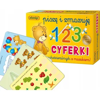 Desková hra DESKOVÁ HRA Pro Děti Píšu a mažu čísla EDUKATIVNÍ HRA Adamigo 5+