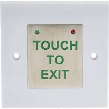 Splachovací tlačítko Tlačítko vstupu/odchodu pro kontrolu přístupu, Ukončíte dotykem, aktivace tlačítka: Dotyk, 2A, materiál tlačítka: Plast