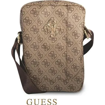brašna na notebook Guess pouzdro 10" hnědé 4G velké kovové logo