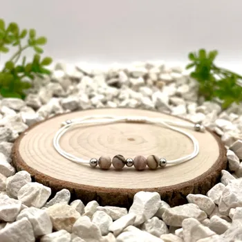 Náramek Certom Provázkový náramek se zebřím jaspisem a stříbrnými detaily 0111