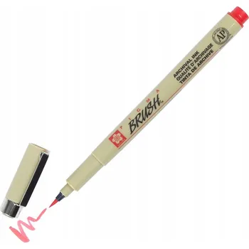 ČERVENÝ ŠTĚTCOVÝ POPISOVAČ SAKURA Pigma Brush Liner PROFESIONÁLNÍ