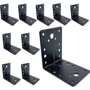 Tesařské kování SVX Úhelník s prolisem - černý 10ks 90x90x65x2,5mm 90x90x65x2,5