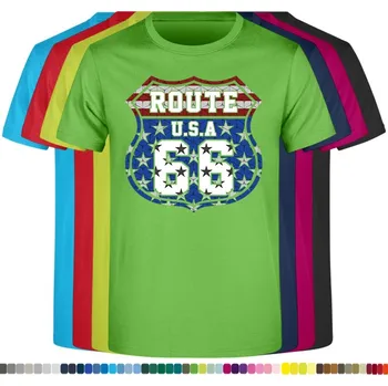 Chlapecké tričko detske-levne-bavlnene-tricko-potisk-route-66-usa Barva: Lime - limetková, velikost: 116