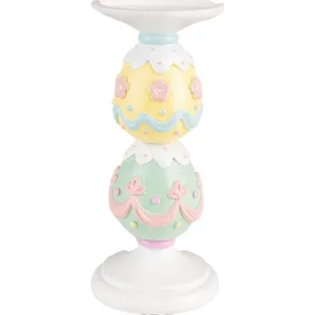 Svícen Svícen s barevnými malovanými vajíčky - Ø 10*22 cm