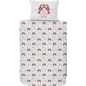 Povlečení TEXTILOMANIE Bavlněné povlečení FRIENDS MY LOBSTER šedé 60 × 70 cm / 140 × 200 cm