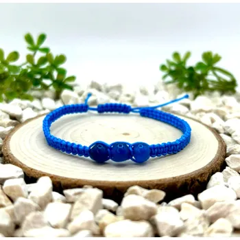 Náramek Certom Pletený náramek modrý achát | Klid a sebevědomí 0069