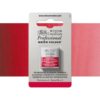 Vodová barva Akvarelová barva Winsor & Newton Professional, půlpánvička - Permanent Alizarin Crimson