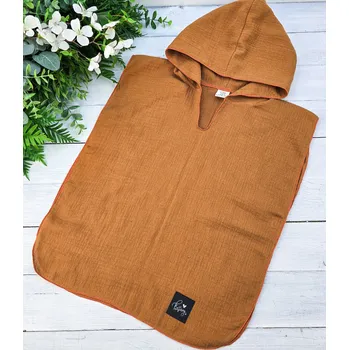 Kulišárny Mušelínové plážové pončo s kapucí BRONZ věkové rozmezí: 1-3 roky - 40cm