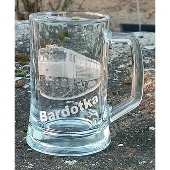 Sklenice Půllitr s vlakem Bardotka - S krabičkou a podtáckem Bez krabičky a podtácku