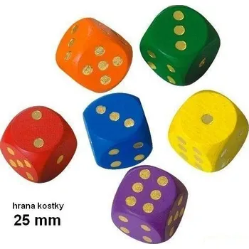 Desková hra Detoa Hrací kostka dřevěná - Velká 25mm, 1ks (Detoa) Barva: Modrá