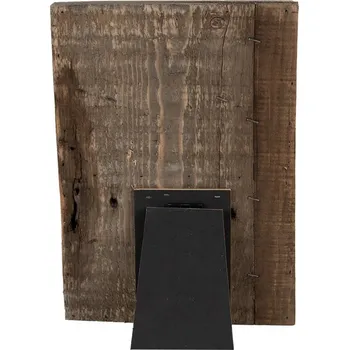 Rám na obraz Hnědý antik dřevěný fotorámeček s klipem Clipp - 20*3*30 cm / 2x 9*13 cm