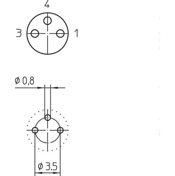 Lutronic 0821 03 T10CP vestavný zástrčkový konektor pro senzory - aktory, 1220, piny: 3, 1 ks